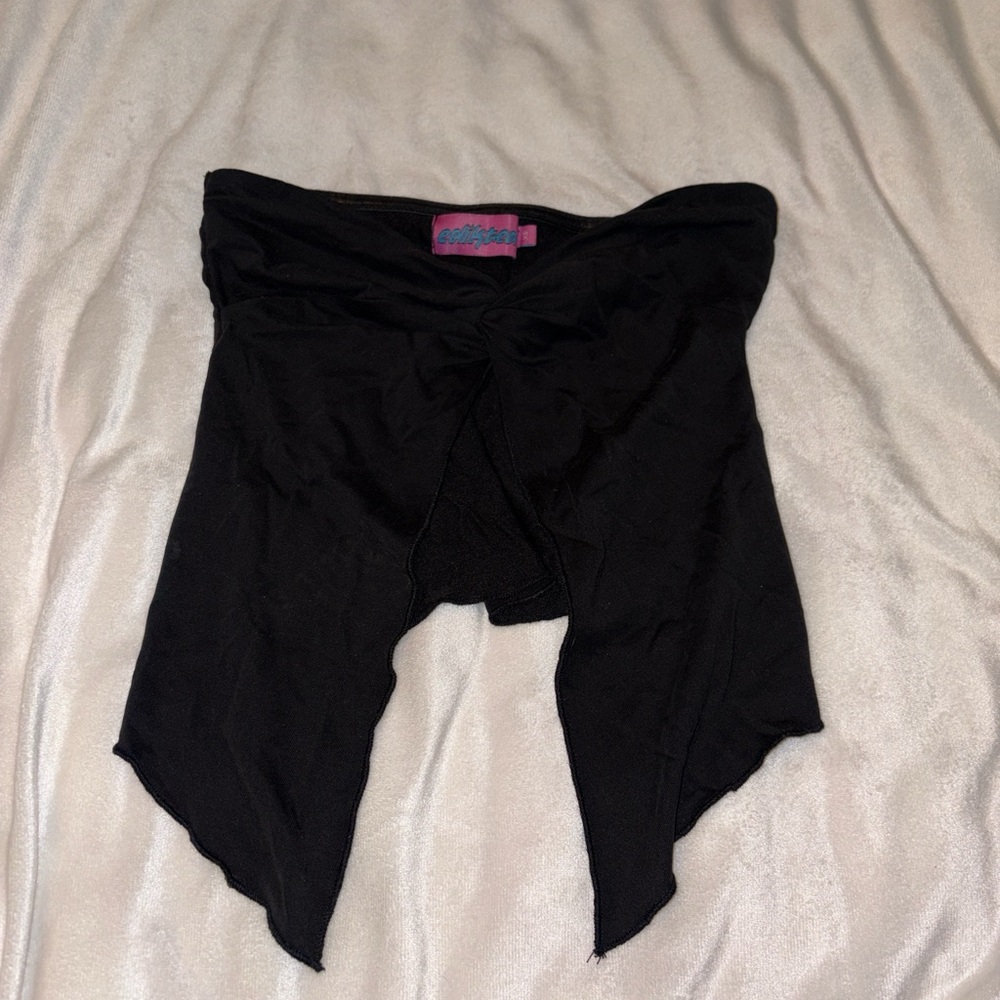 Edikted Milan Black Split Tube Top